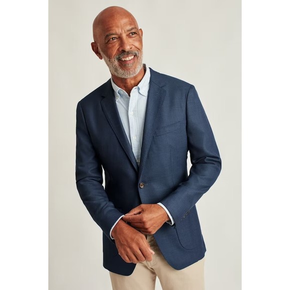 Bonobos Unconstructed Italian Wool Slim Fit Blazer Bright Navy 36R Jacket NEW